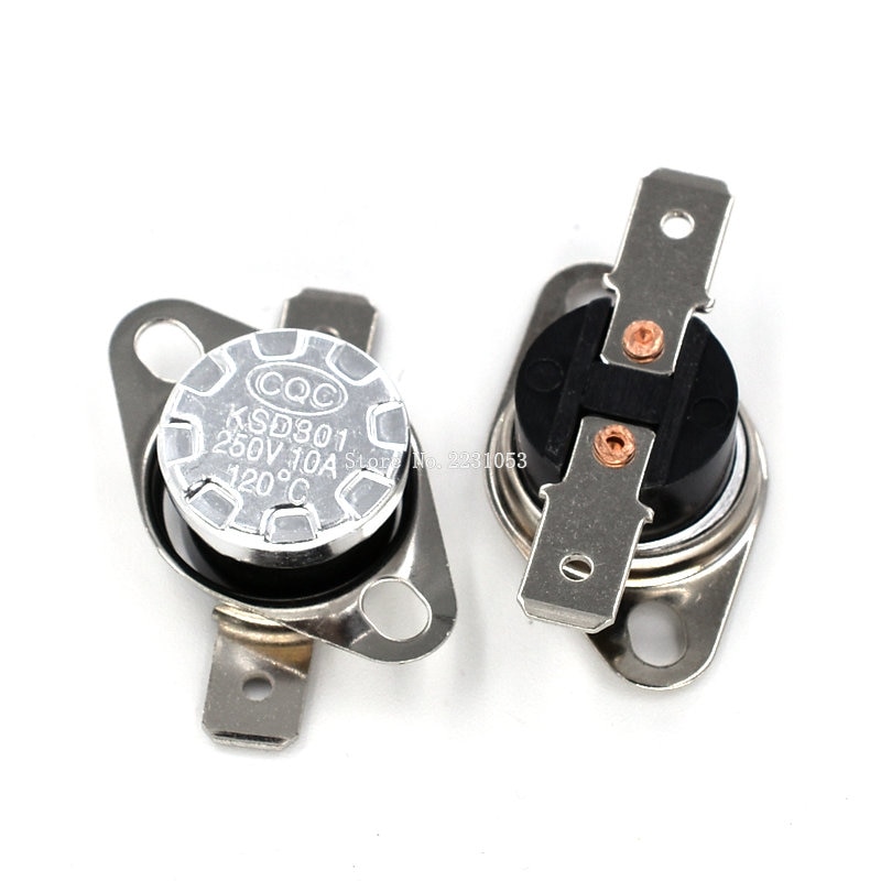 Capteur de Thermostat, 2 pièces normalement ouvert, KSD301 10A, 250V, 40-135 degrés, bakélite KSD-301, interrupteur de température 50 60 65 70 75 80 90 100