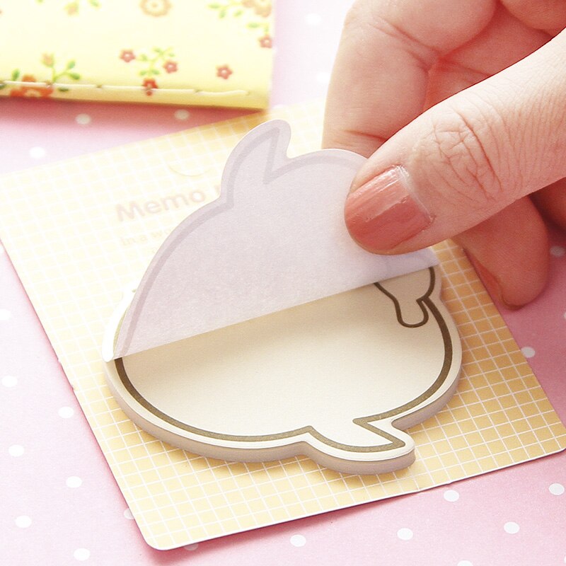 4 Uds. Papel para notas con cara bonita, pegatinas Kawaii, notas adhesivas, notas adhesivas, papelería para oficina y Escuela H6572