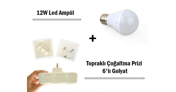 12W Led Lamp + Geaard Replica Socket 6 S Golyat Set