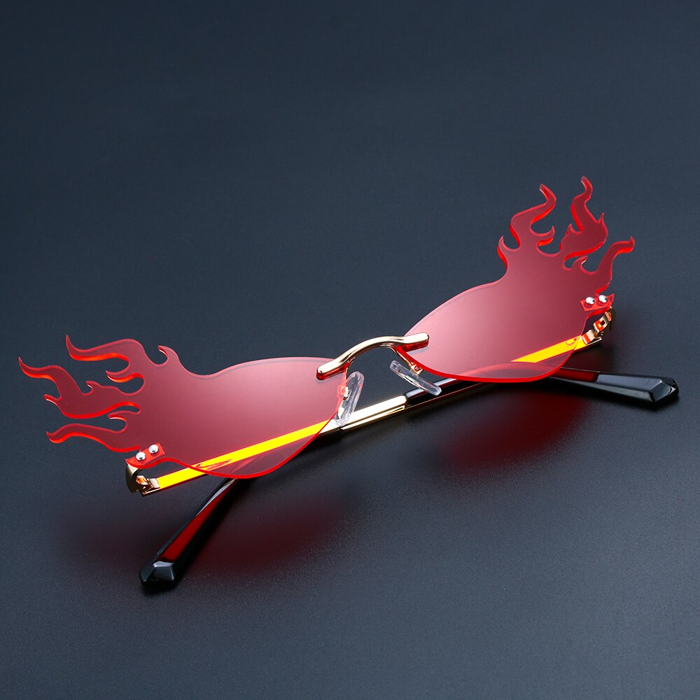 Fire flame solbriller kvinder mænd indfattede smalle solbriller  uv 400 trending wave cool udendørs vandretilbehør: C02