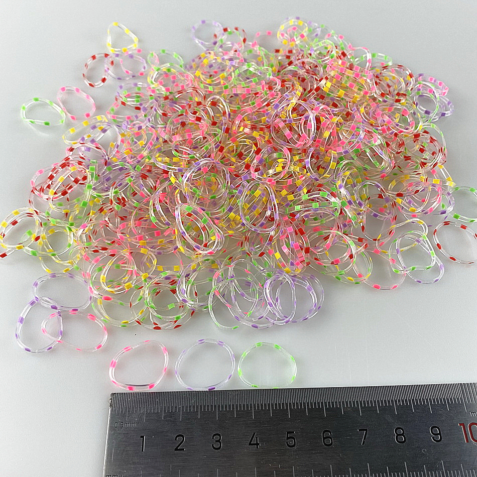 800 PCS/pak Gekleurde Stippen Wegwerp Silicone Rubber Bands Voor Baby haarbandjes Meisje Kleine elastiekjes crunchy Haar Tie Gum Paardenstaart Kid haarband elastiek Scrunchies Set kinder accessories