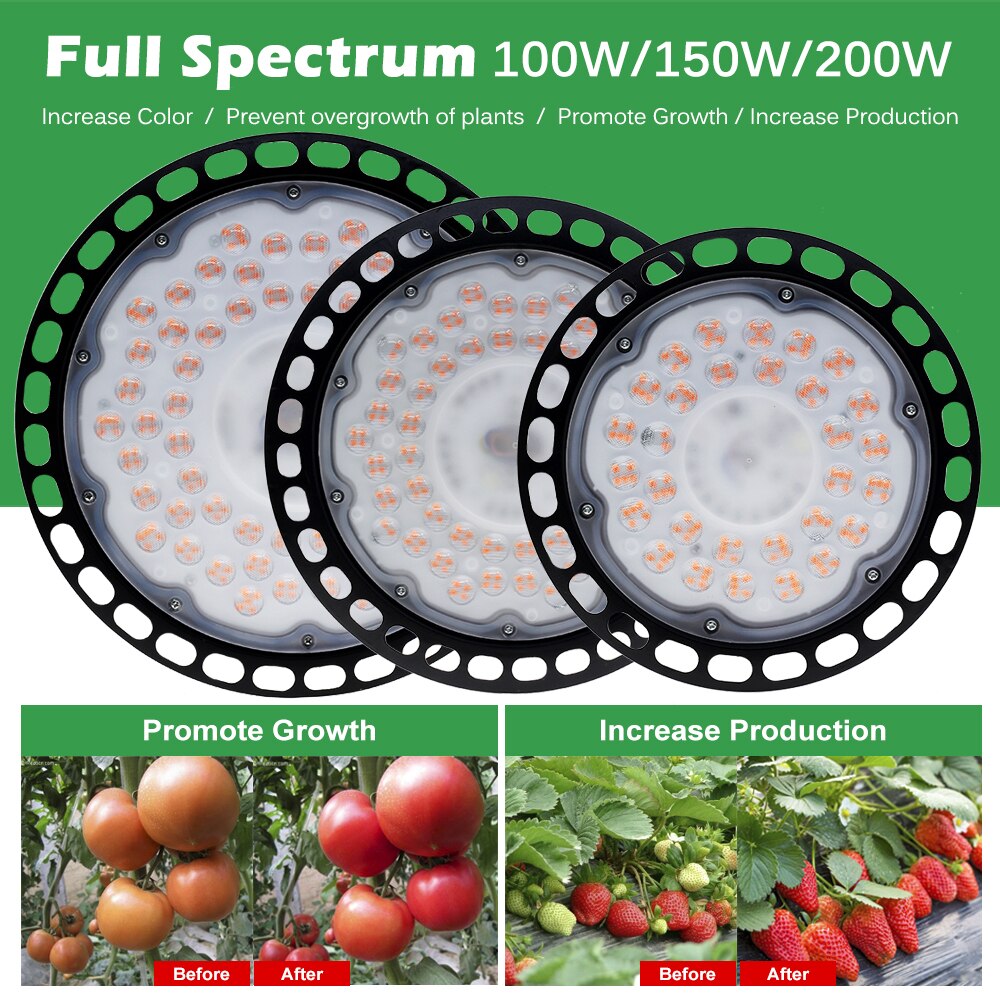100W 150W 200W Led Grow Light Full Spectrum VEG Bloom Growth Lamp IP65 Waterproof Phyto Lamp For Indoor Plant Hydroponics System