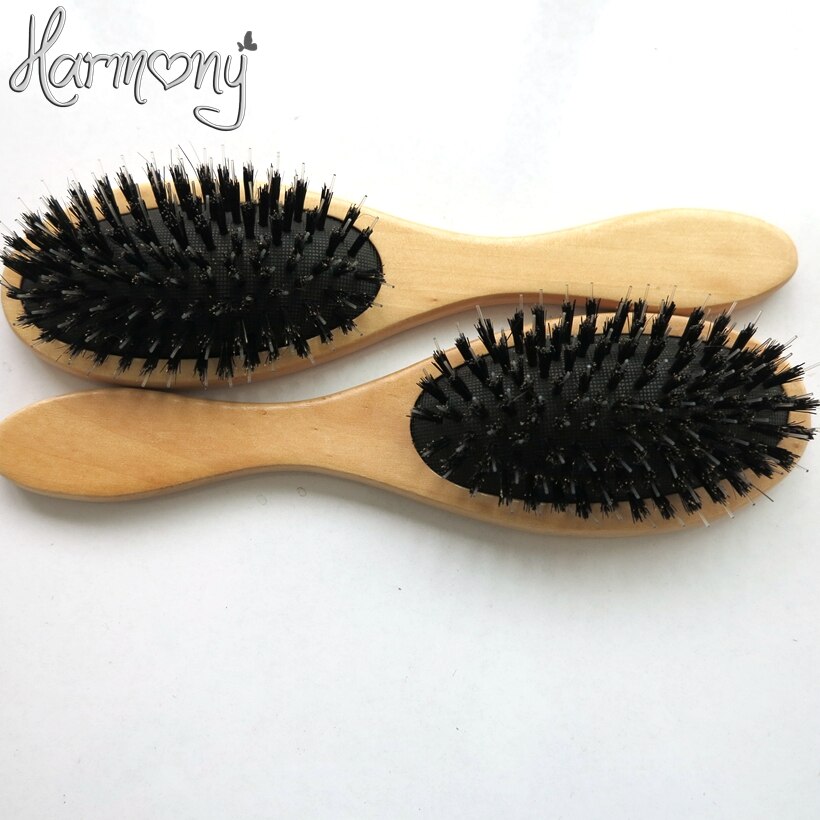 Cepillo de pelo antiestático, peine de remo, escova de pelo, brosse a cheveur, cepillo de cerdas de jabalí real, 1 ud.