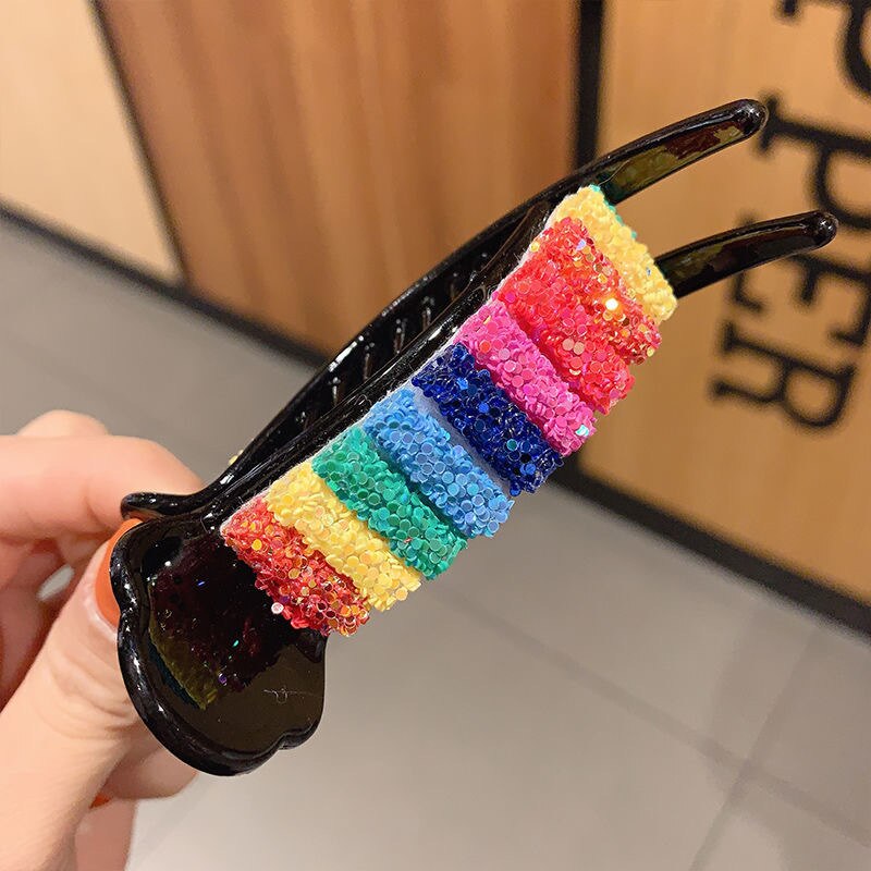 Regenboog Haarspeldjes Grote Krabben Voor Paardenstaart Bun Haar Klemmen Snoep Kleur Haarspeld Accessoires Mode Hoofdtooi: 1