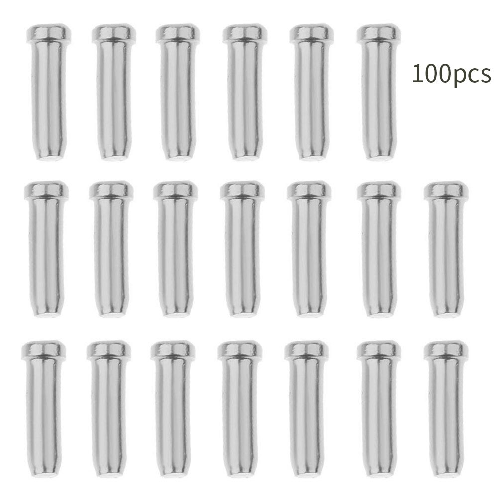 Bike Brake Crimps Cable End Caps Brake End Cover Bicycle Cable End Tips For Road Bike Mountain Silver 100PCS Brake Cable Caps
