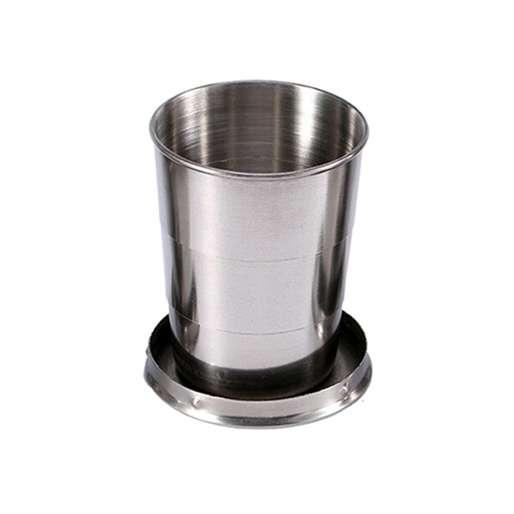 60ml 150ml 250ml in Acciaio Inox Campeggio Pieghevole Tazza di Corsa Esterna Portatile Smontabile Tazza Pieghevole con Portachiavi