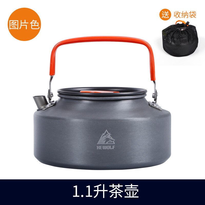 1.1L e 1.6L in lega di alluminio bollitore da esterno campo teiera campeggio esterno teiera caffettiera portatile fornello con manico: 1.1L