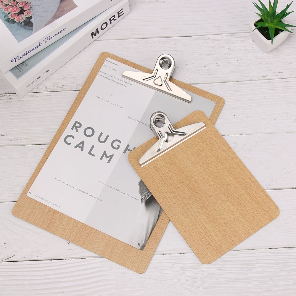 1PC Wooden Clipboard A4 A5 Wood Clips Writing Sheet Pad Note Board Storage Folders Clips Folder Board School Office Supplies