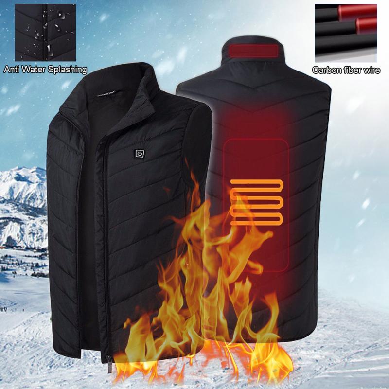 Unisex Electric Heating Pad Battery Heating Sleeveless Vest Winter Heated Outdoor Travel Jacket USB Rechargeable Heating Pad