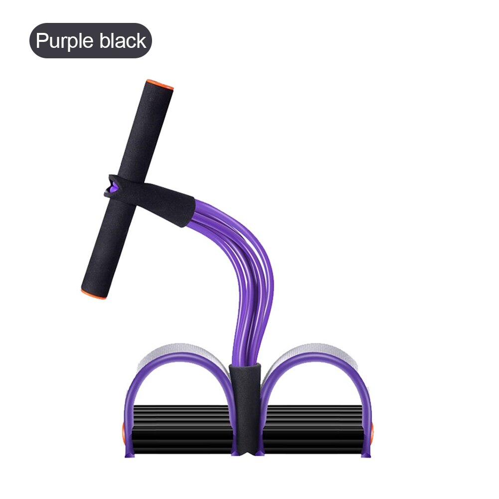 4 Weerstand Elastische Pull Touw Exerciser Roeier Buik Weerstand Band Home Gym Sport Training Elastiekjes Voor Fitness Apparatuur: purple black