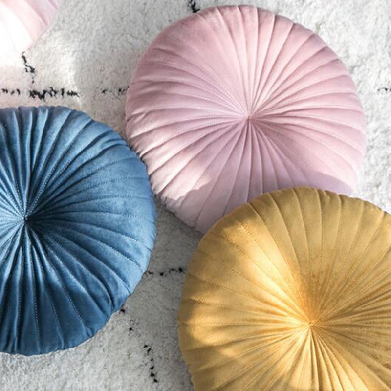 ! Nordic Stijl Pompoen Vorm Kussen Decoratieve Seat Kussen Creatieve Ronde Fluwelen Sierkussen Kussen