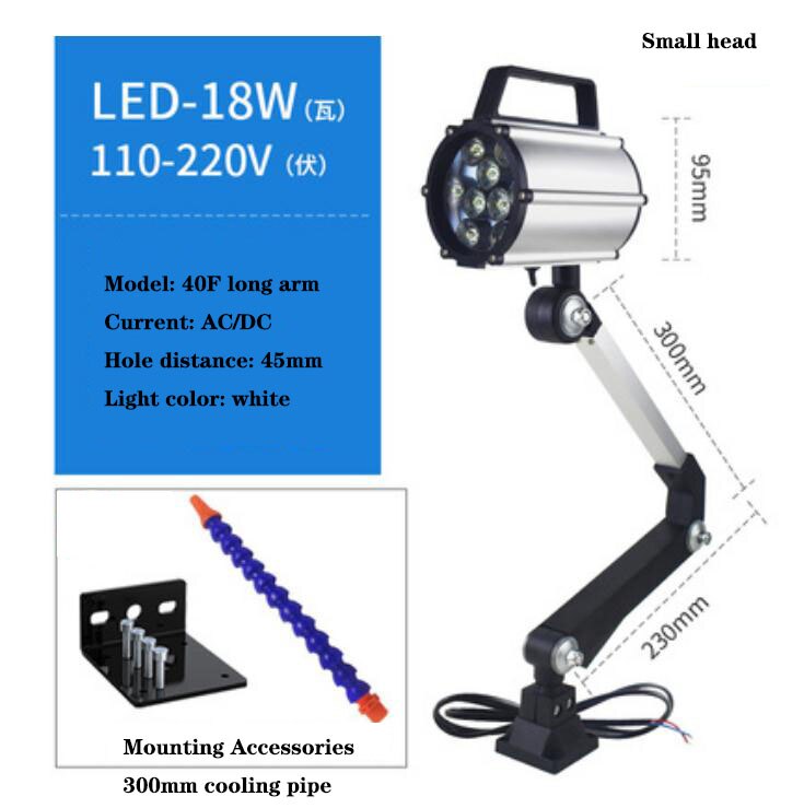 Work Light LED Milling Machine Drilling Machine Grinder Sawing Machine Lighting 220v36v24v Waterproof Oil CNC Lathe Lamp 1PC: Gold