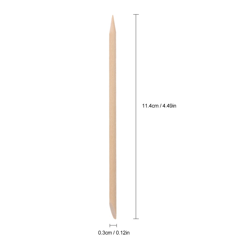 100 stuks houten nagelriemduwerstokjes, nagelriemverwijderaar voor nagelkunst, houten stokjes, manicure en pedicure, wegwerpgereedschap