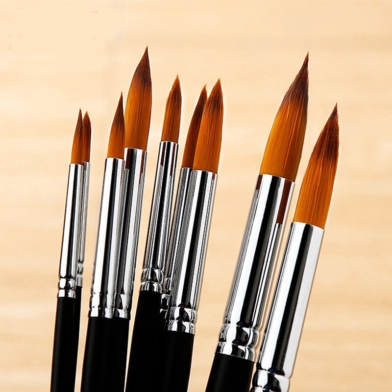 Bgln 9 stk langt skaft nylon akvarel pensler gouache akryl pensel pen pincel til pintura kunst forsyninger 804