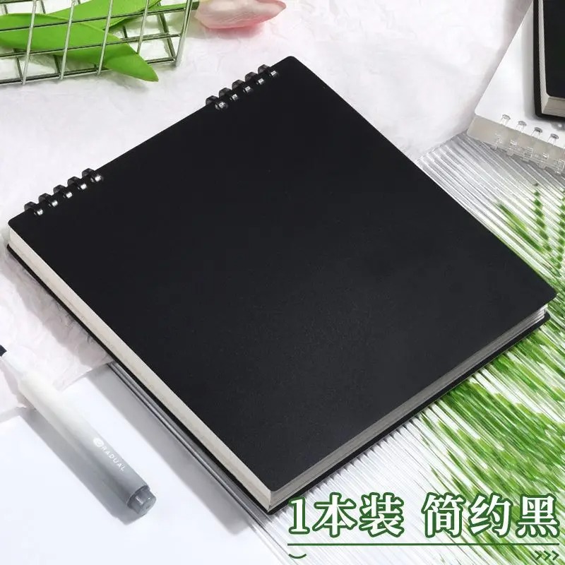 Flip Notepad Grid Notebooks B5 Diary Leaf Notebook Sketch Book Stationery Journal Writing Pads Office School Supplies: black