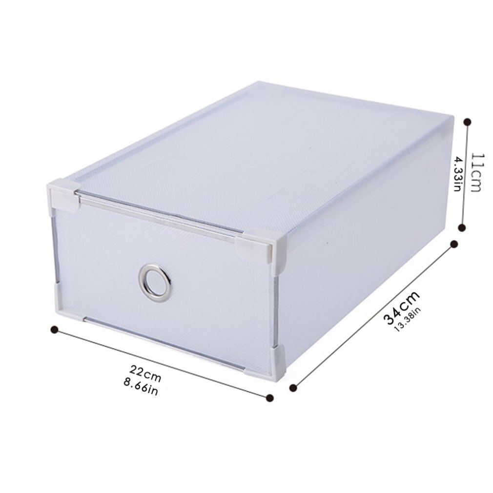Simple Shoe Box White Thick Plastic Transparent Storage Box Drawer Shoe Box Free Combination Storage Box