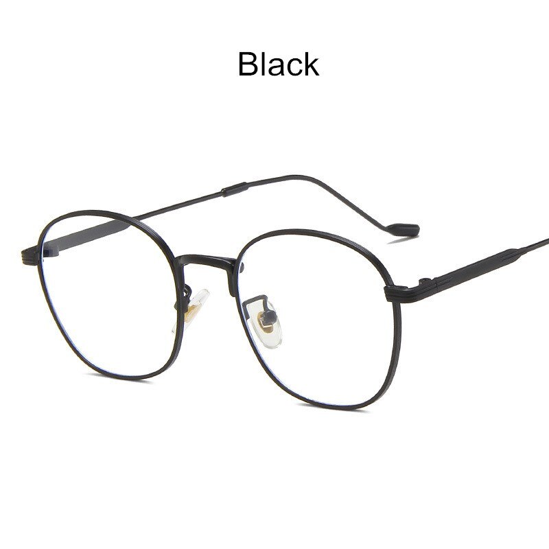 Gafas con montura metálica para hombre y mujer, lentes ópticas para miopía, con luz azul, clásicas, Retro, para ordenador,: Black