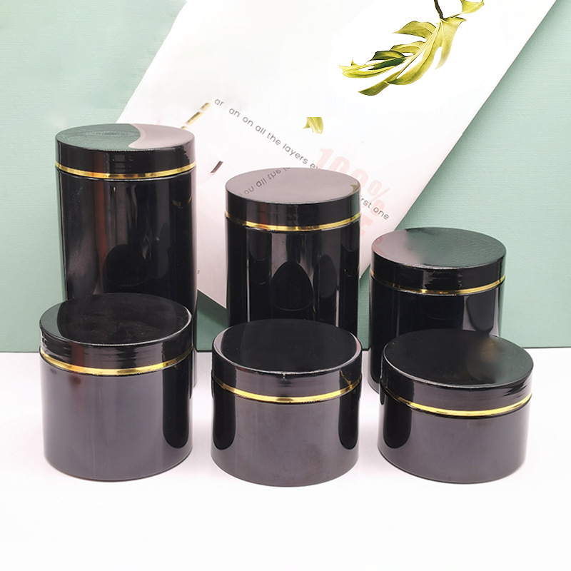 10 stk./parti 250/300/500ml plastik kosmetik creme krukker med galvanisering låg plastikpotte opbevaringskrukke kæledyrsbeholder tomme maddåser: Mørk khaki / 6ml