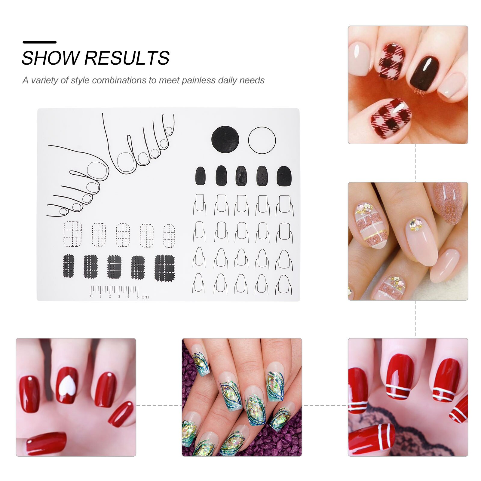 Acrylic Manicure Art Practice Mat Acrylic Nail Art Training Sheet DIY Tool