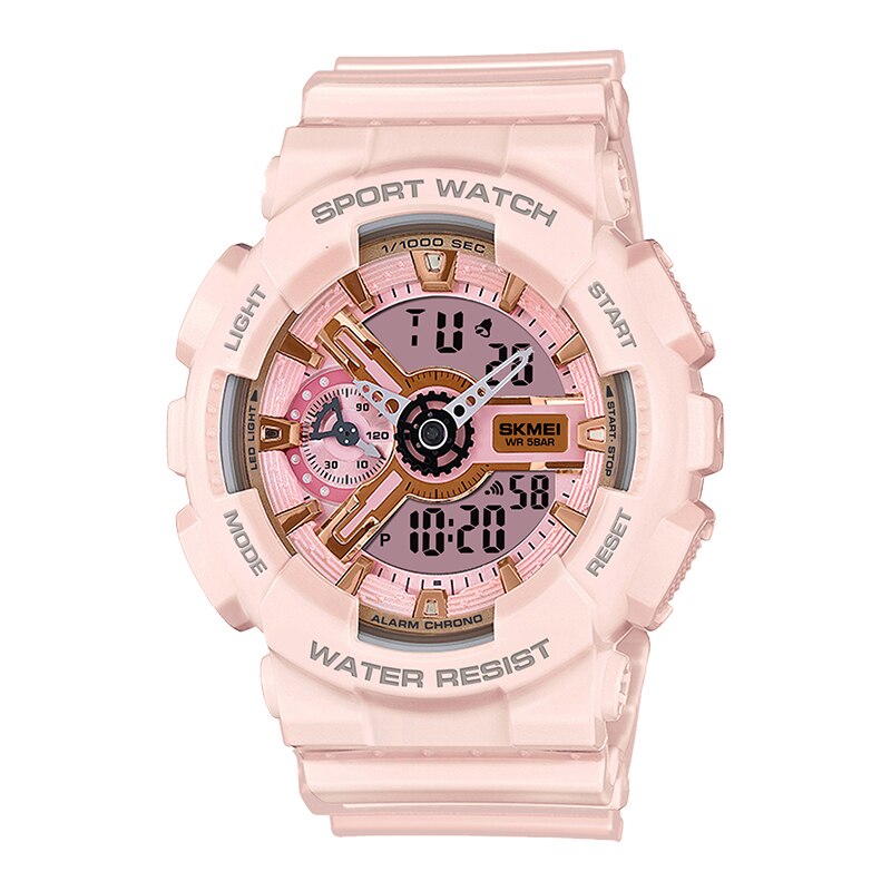 Mode Digitale Horloge Mannen Student Waterdichte Dual Horloges Led Chrono Alarm Klok Heren Horloges Cool Uur Jongens: Pink