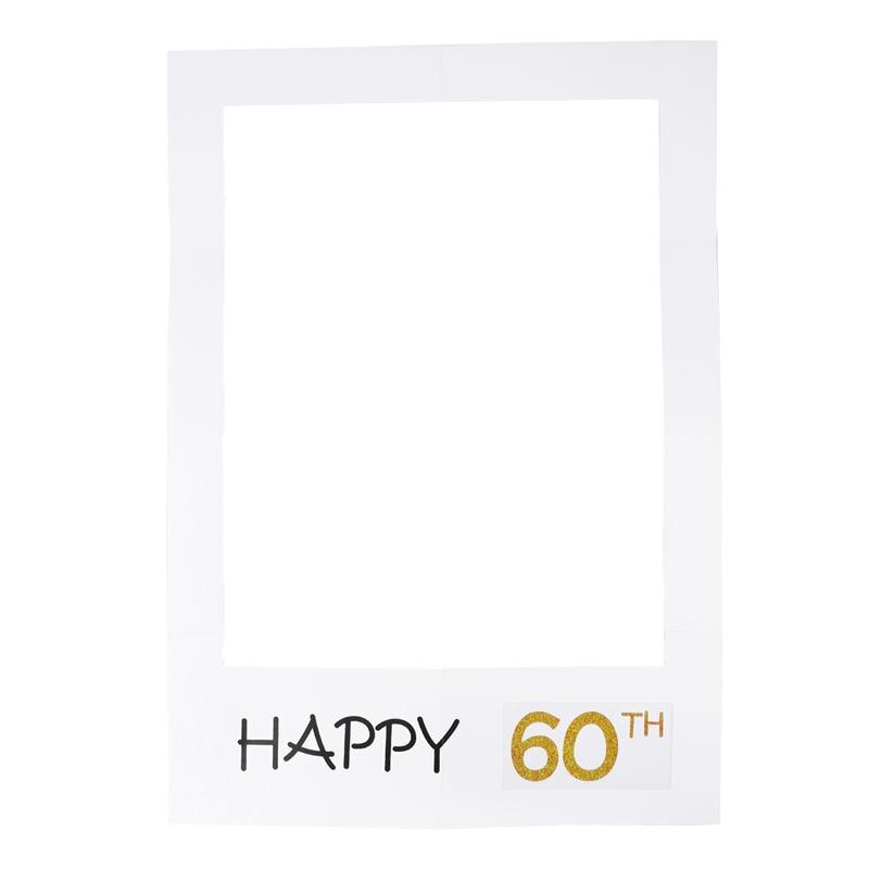 1pc grattis på födelsedagen fotoram födelsedagsbilder jubileumsutskärningar monter rekvisita fest gynnar förnödenheter dekoration: Glad 60