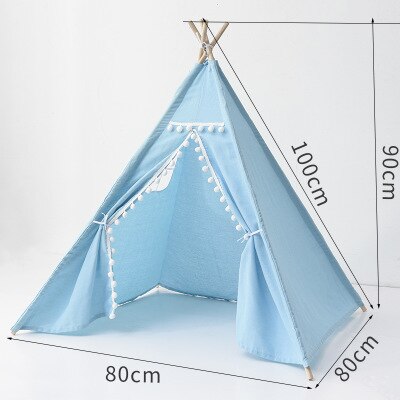 Kind Tent Teepee Tipi Voor Kinderen Draagbare Speelhuis Voor Meisje Cabana Jongen Tenten Kid Tent Meisje Spelen Kamer Infantil kids Tent: blue 100cm