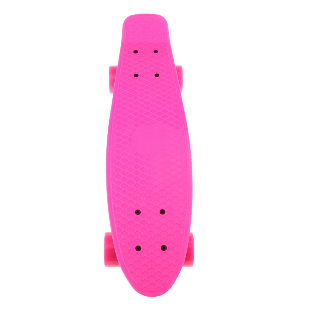 22 pouces enfants complet Skateboard Cruiser garçons filles Mini Skate Board rétro Longboard 200 lb poids de charge maximum avec roues lisses: Pink