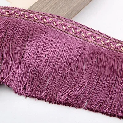 1/2M gland frange pour rideau vêtement dentelle garnitures bande sac vêtements glands coupe décoration ruban bricolage couture accessoires: S / WHITE