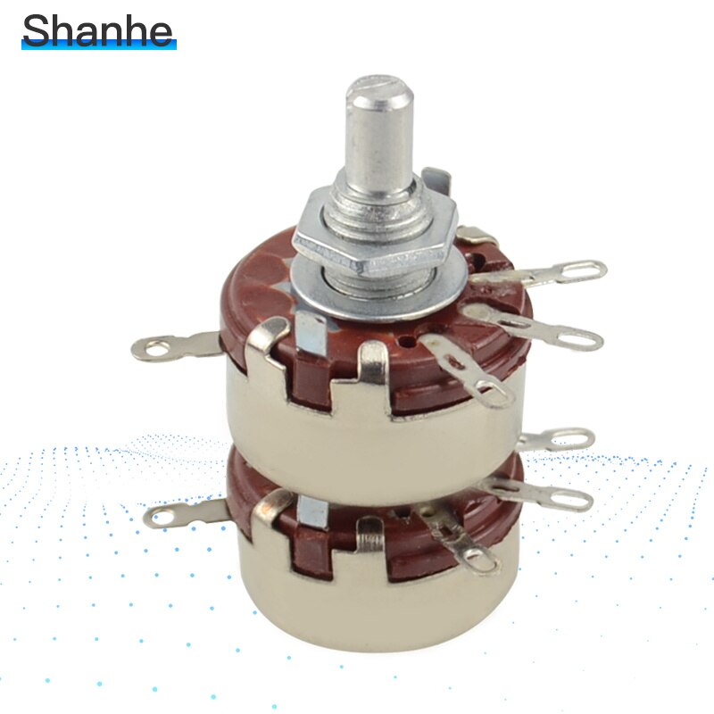 Potenciômetro duplo de 2 camadas, 2w, 4k7, 10k, 100k, 220k, 470k, 1m