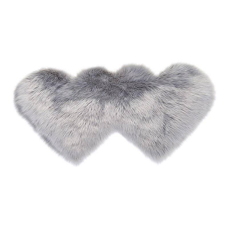 Pluche lange wol faux fur cupido tafel mat liefde double heart baby foto props mat winter harige dikke warm ontvangende deken