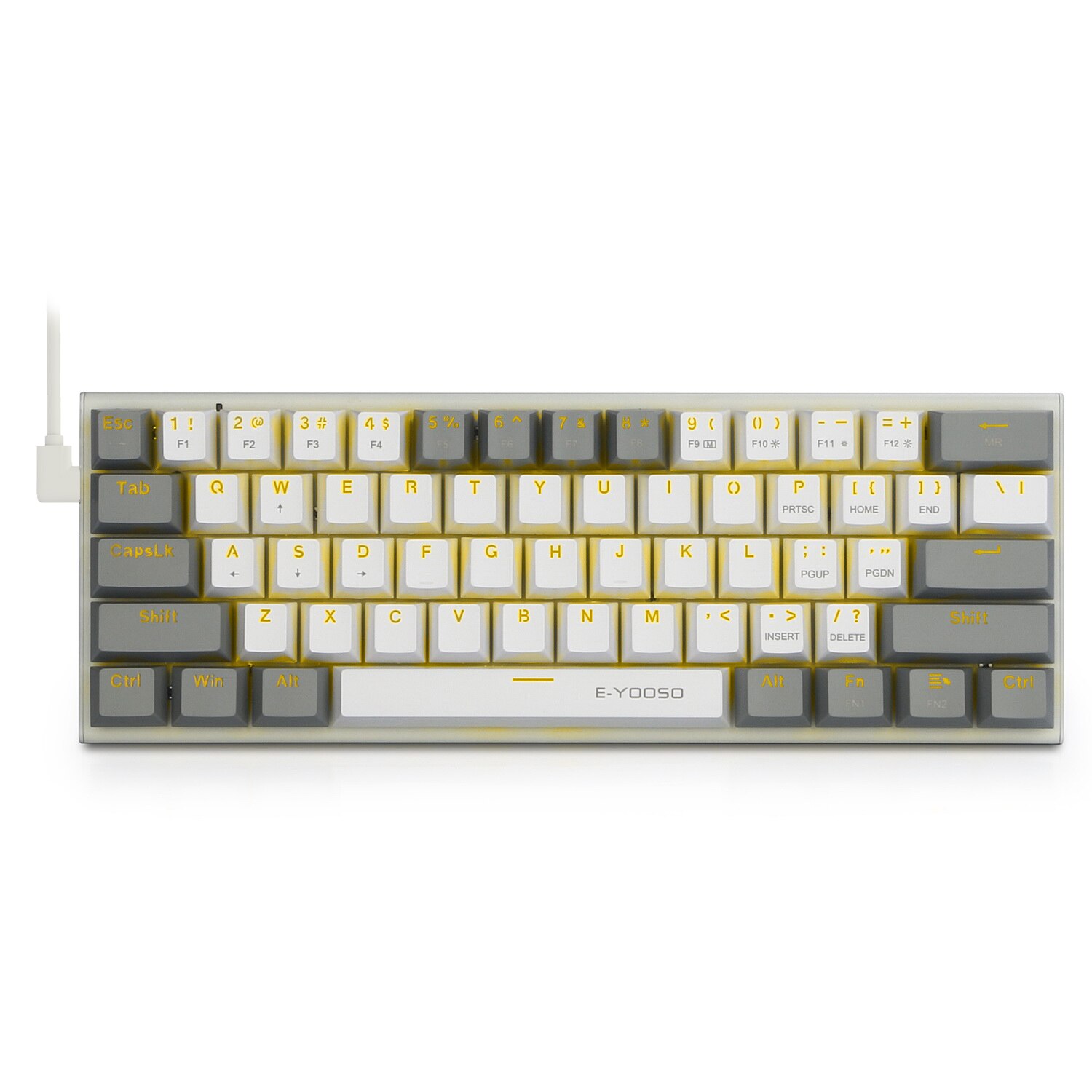 HUO JI E-YOOSO Z-11 Wired 60% Mechanical Keyboard Tenkeyless Anti-Ghosting Linear Blue Switch Led Backlit Removable Cable: Blue Switch