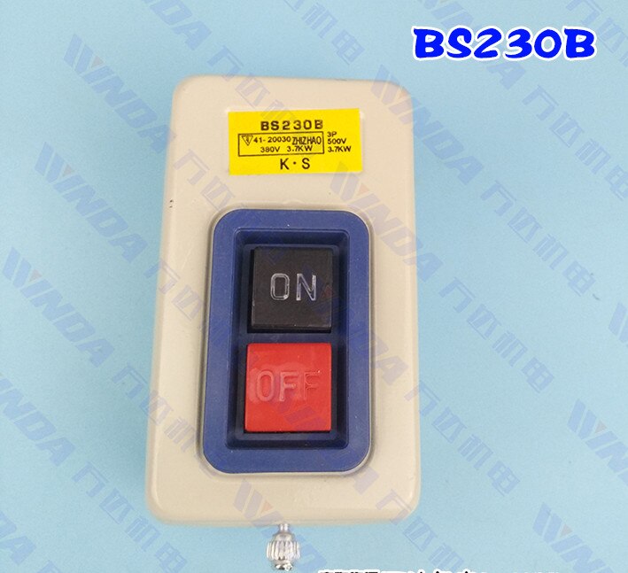 Bs216b power button switch bs230b button switch three-phase button switch 380V power switch: Light Green