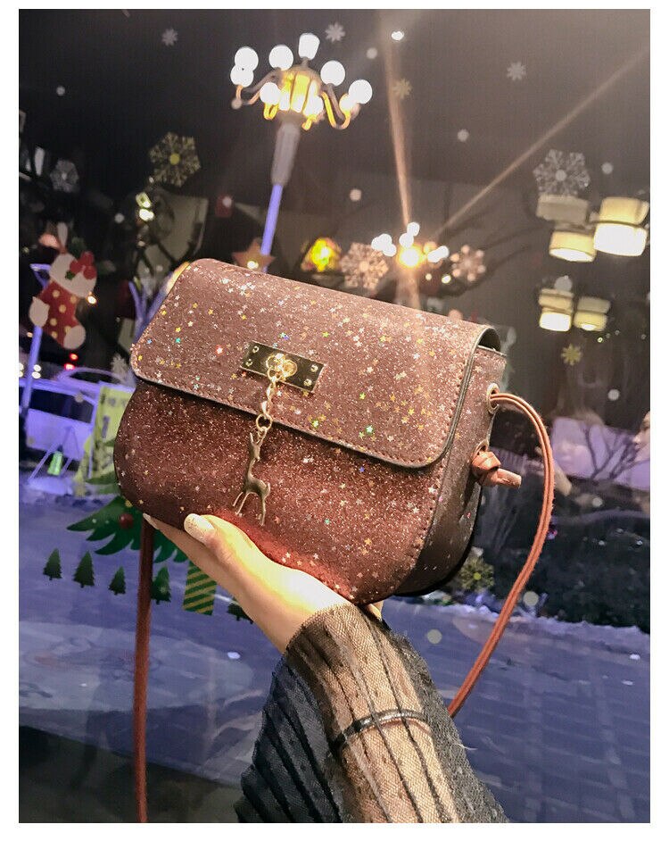 Damenhandtasche aus pu-leder mit glitzer, umhängetasche, crossbody-tasche, envelope-handtasche, hübsche geldbörse, reise- und streetwear-tasche