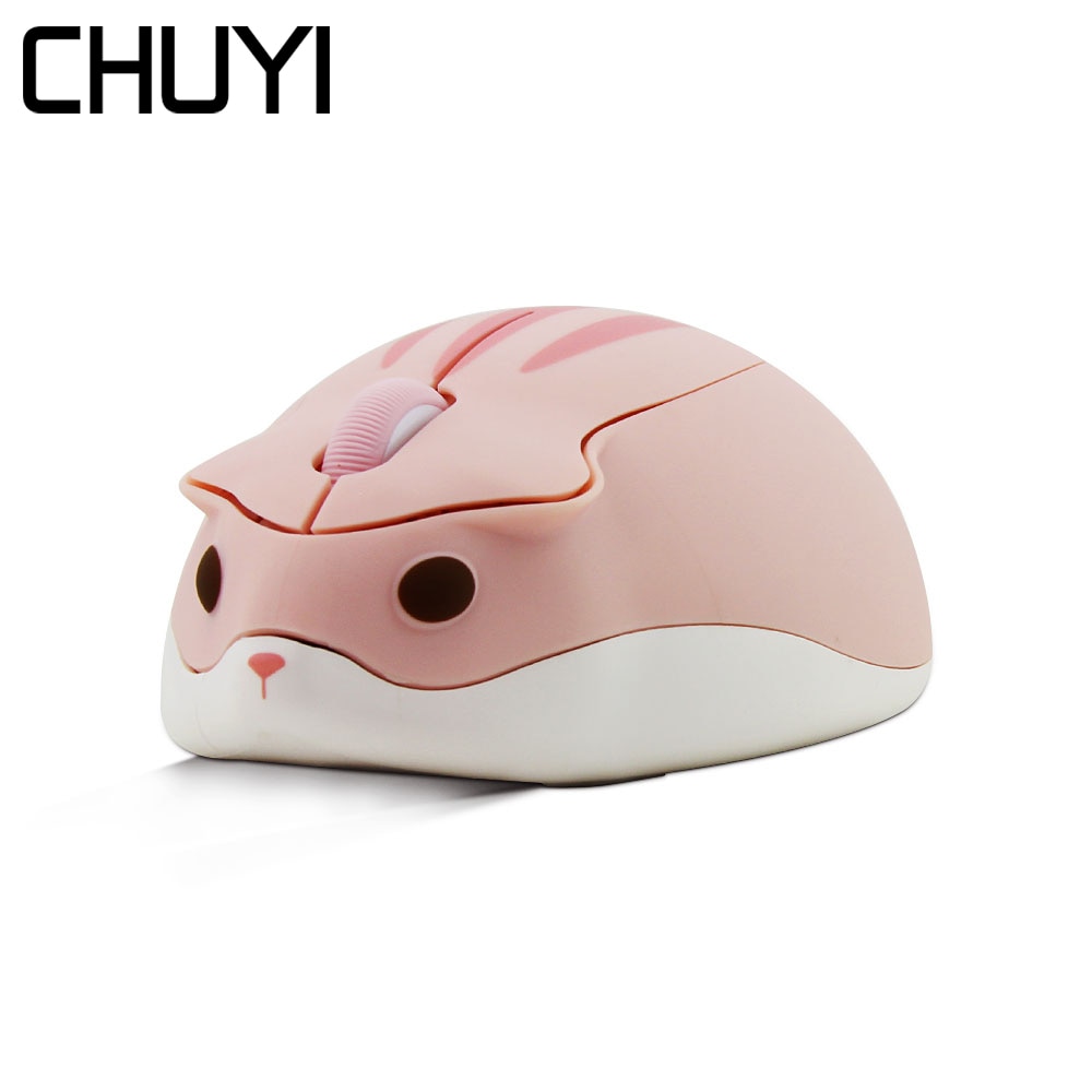 Chuyi 2.4G Draadloze Muis Usb Optische Computer Mini Roze Muis 1200 Dpi Leuke Cartoon Hamster Kleine Hand Muizen voor Meisje