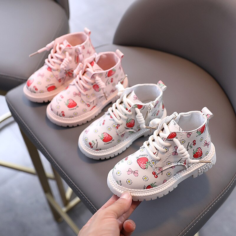 Kids Ankle Boots Autumn Girls Martin Boots Children shoes Cute waterproof child girl Soft Sole PU leather boots Toddler shoes Y1