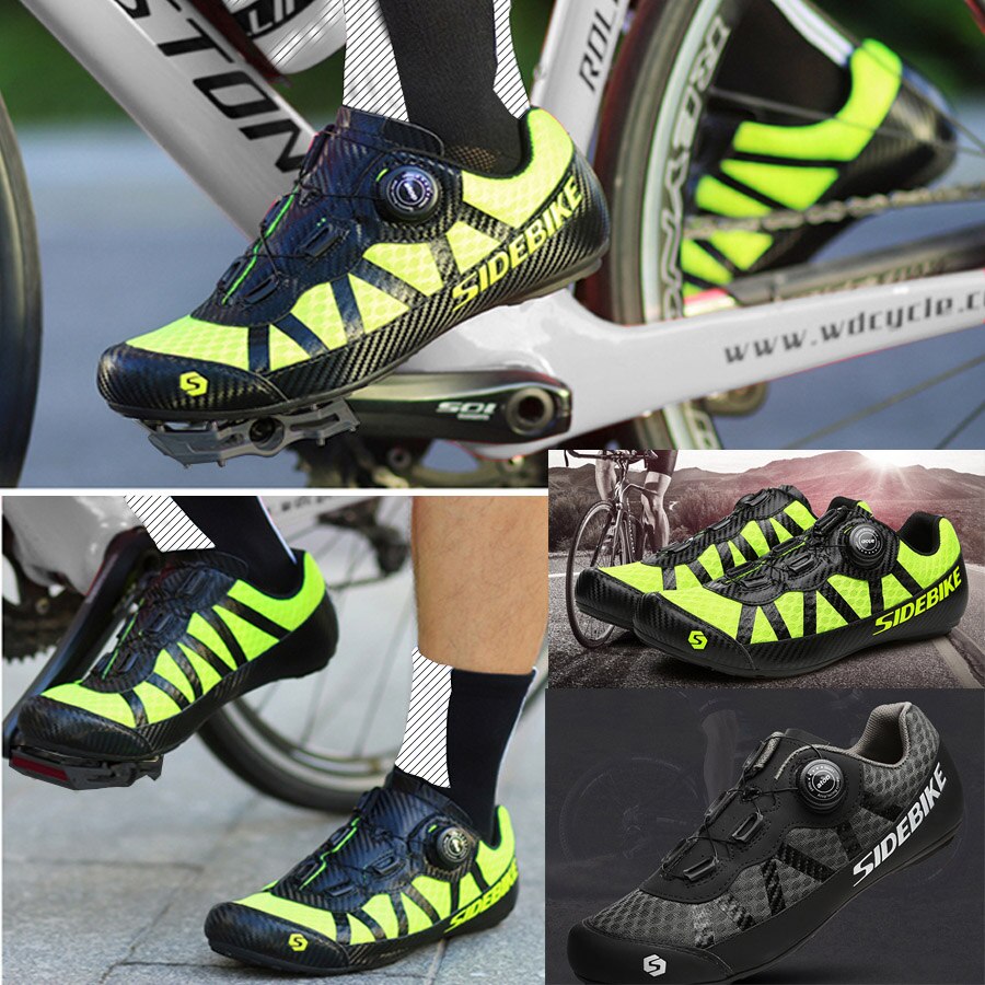 SIDEBIKE-zapatos atléticos profesionales para hombre, zapatillas de ciclismo de montaña con autosujeción, transpirables, de goma