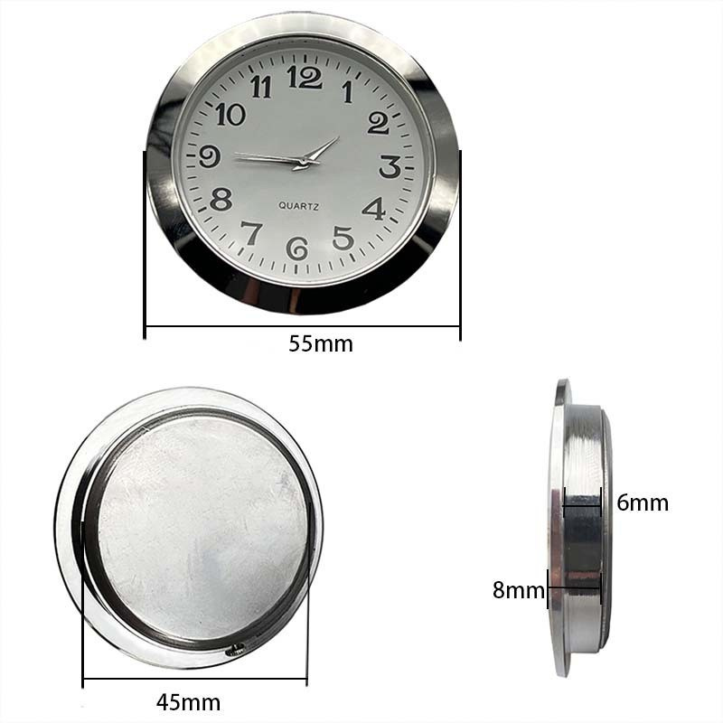 55mm Quartz Watch Clock Head Tongue & Groove Crafts Alloy Watch Clocks Head Round Dial Quartz Wall Clock watches Accessories