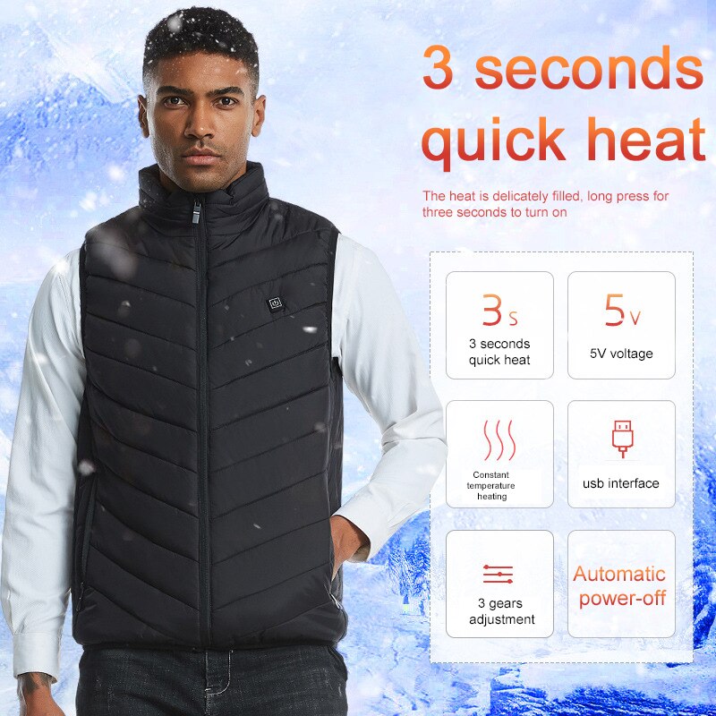Outdoor Equipment USB Infrared Heating Vest Jacket Winter Electric Thermal Clothing Waistcoat Sports Hiking Camping Heated Vest