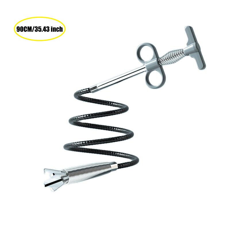 Pipe Unblocker Pipe Plunger Sinks Sewer Drain Toilet Washbasin Blockage Cleaning Sewer Blockage Dredging Sewer for Pipe Unclog: 90cm Gray