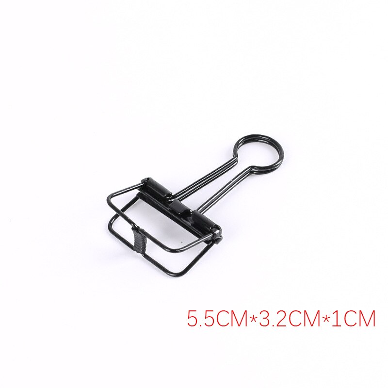 Cute Kawaii Colorful Metal Paper Clips Binder Clip For Photo Message Ticket File Office School Supplies Clips Korean Stationery: Medium - black