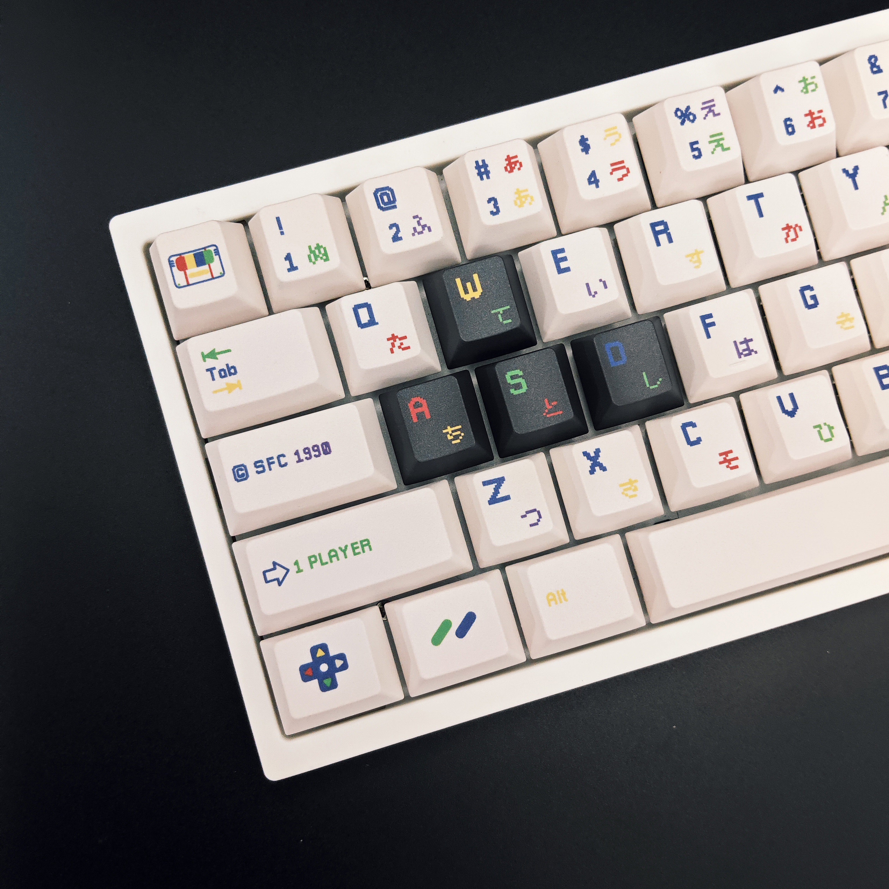 retro Białe Keycapy SFC Profil wiśnia PBT pod-barwnik Personalizowane Keycapy robić Przełączników MX DIY ISO Klawisze Nakładki na Klawiaturę Mechaniczną