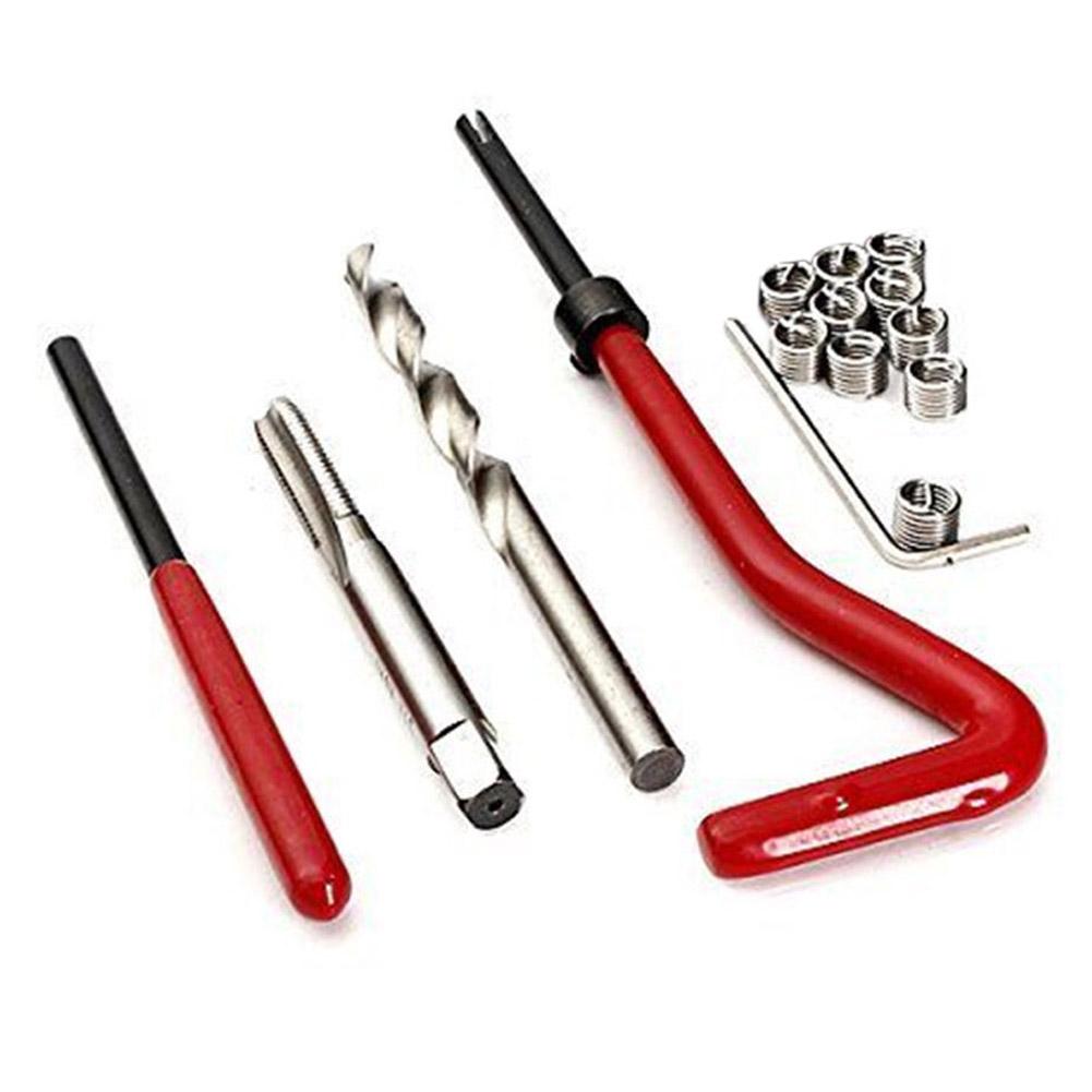 15pcs Helicoil Thread Repair Kit M10x1.0/M10x1.25 with10 Wire Thread Inserts Vehicle Maintenance Tire Repair Tools