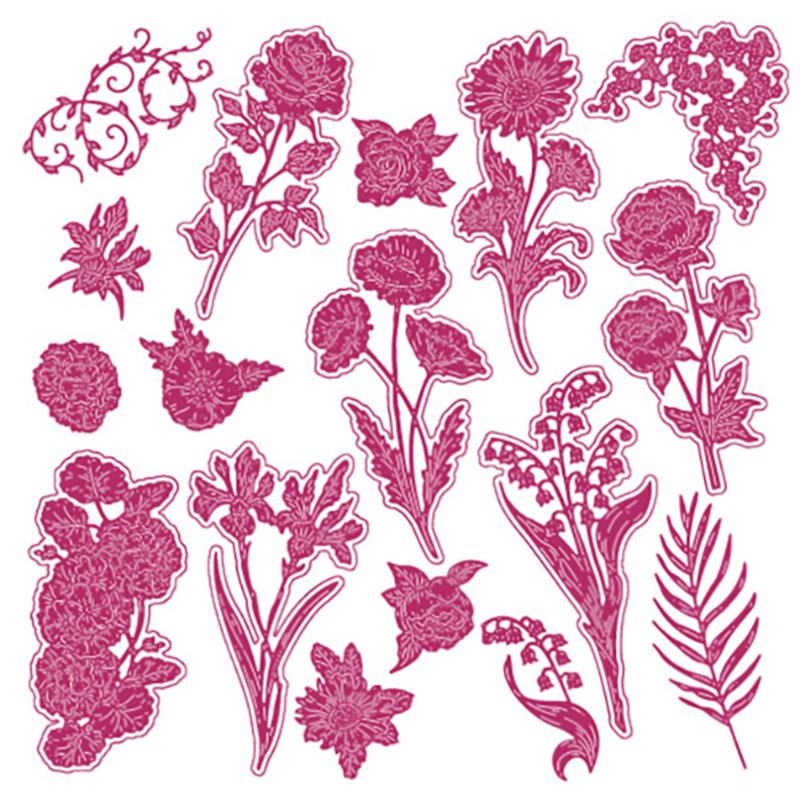 Flower Leaves Stars Trophy Letters Wine Glass Metal Cutting Dies Scrapbook Diary Decoration Embossing Template DIY Card: Y1387-Dies