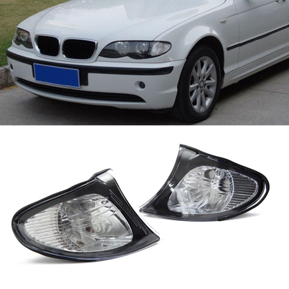 Een Paar Auto Hoek Lichten Cover Voor 02-05 Bmw E46 3-Serie 4DR Sedan Hoek Lamp crystal Clear Lens 63137165859,63137165860