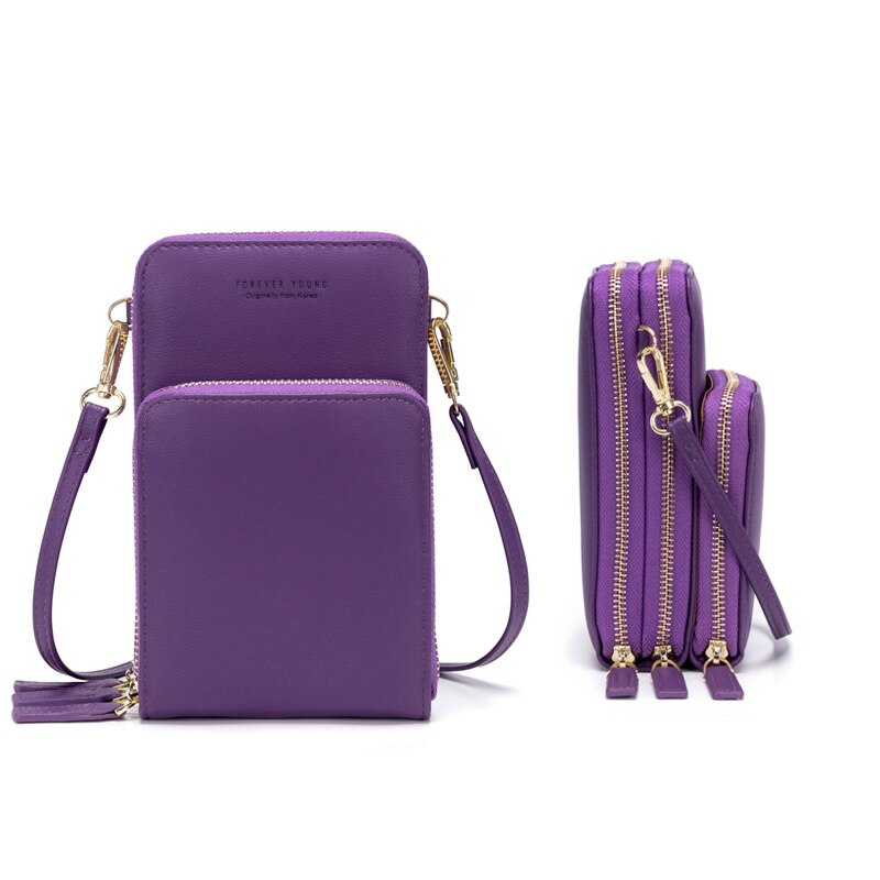 Colorful Cellphone Purses Daily Use Card Holder Small Summer Shoulder Bag for Women Handbags: purple