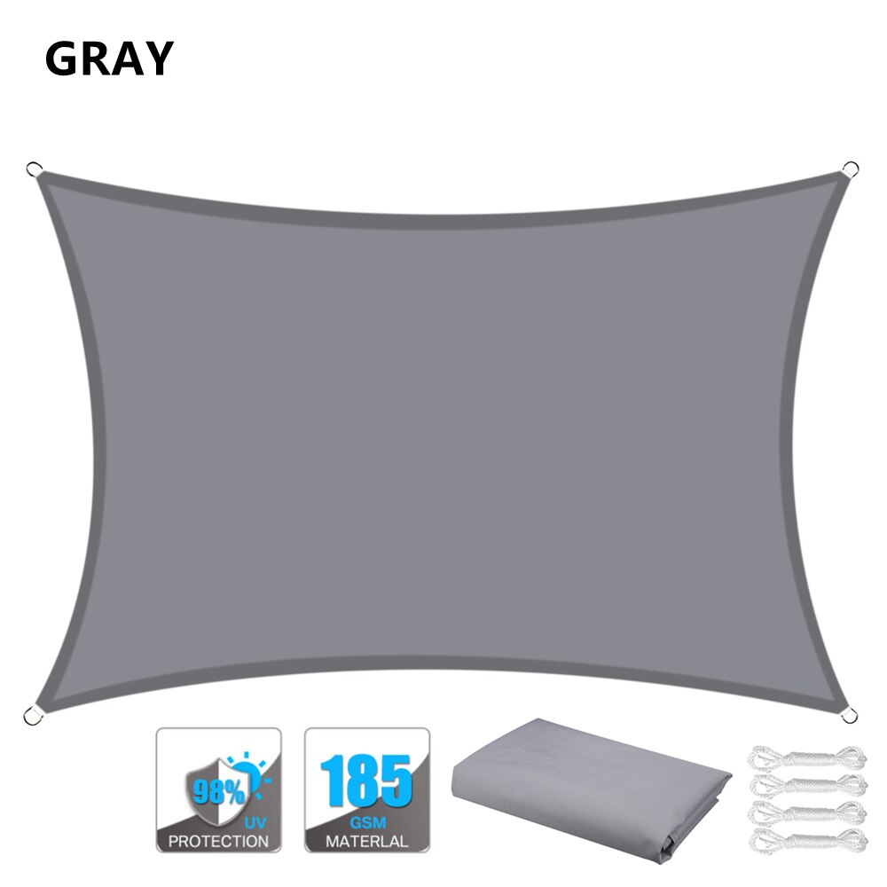 4x3M Large Sun Shade Sails Water Permeable UV Block Canopy Heavy Duty Carport for Patio Outdoor Garden Tent Sail Cloth Awning: Gray