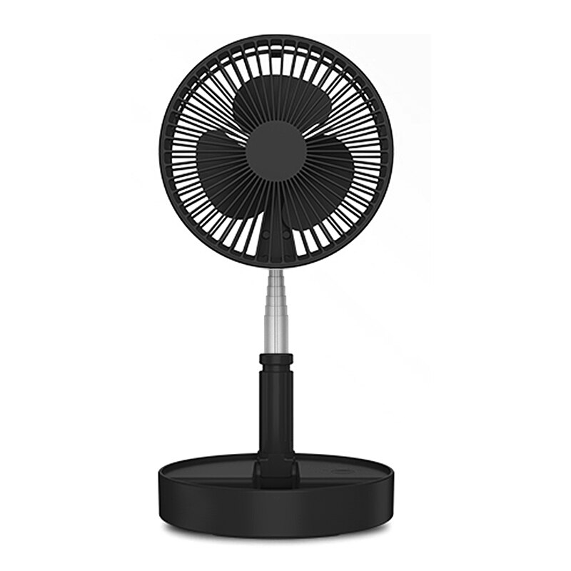 Draagbare Usb Fans Telescopische Opvouwbare Mini Ventilator Elektrische Led Fan Air Conditioner Cooler Usb Oplaadbare Kleine Bureau Tafel Fans: Black