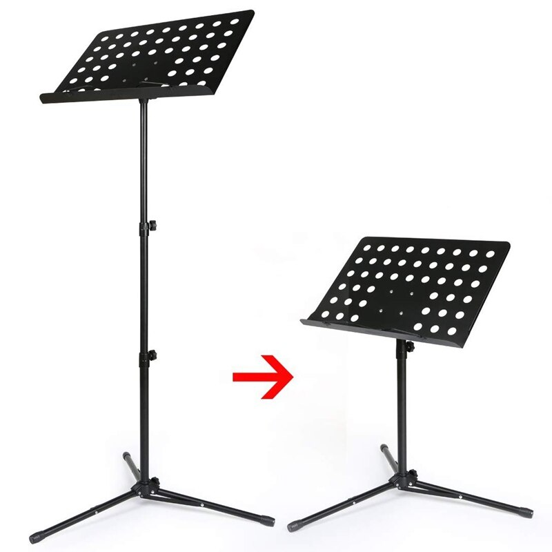 50 x 35cm bladmuziekstandaard opvouwbare metalen muziekpartituur statiefstandaard houder met verbreed verdikt groot paneel voor alle muziekinstrumenten