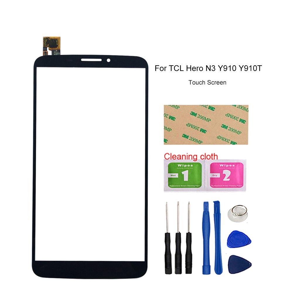 Glass Panel For TCL TLP034B2 Y910 Hero N3 Y910T Touch Screen Digitizer Phone Assembly: Black Tools