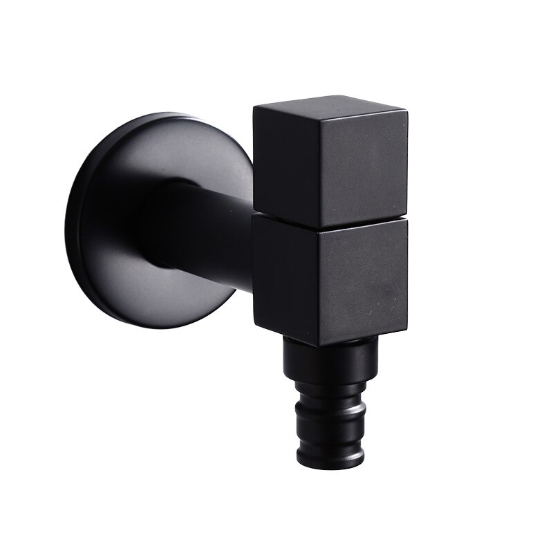BLACK FULL BRASS square washing machine 4 point faucet balcony washing machine mop pool single cold water tap
